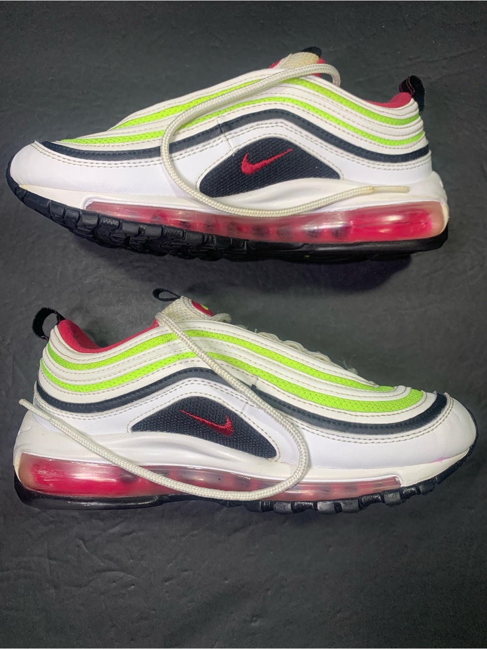Nike Air Max 97 Volt White Black Sneakers Size- Women’s-6 Women’s or Youth 4.5Y